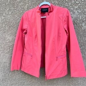 Lafayette 148 Jersey Stretch Blazer Suit Jacket Textured Women Size 4 Coral Pink